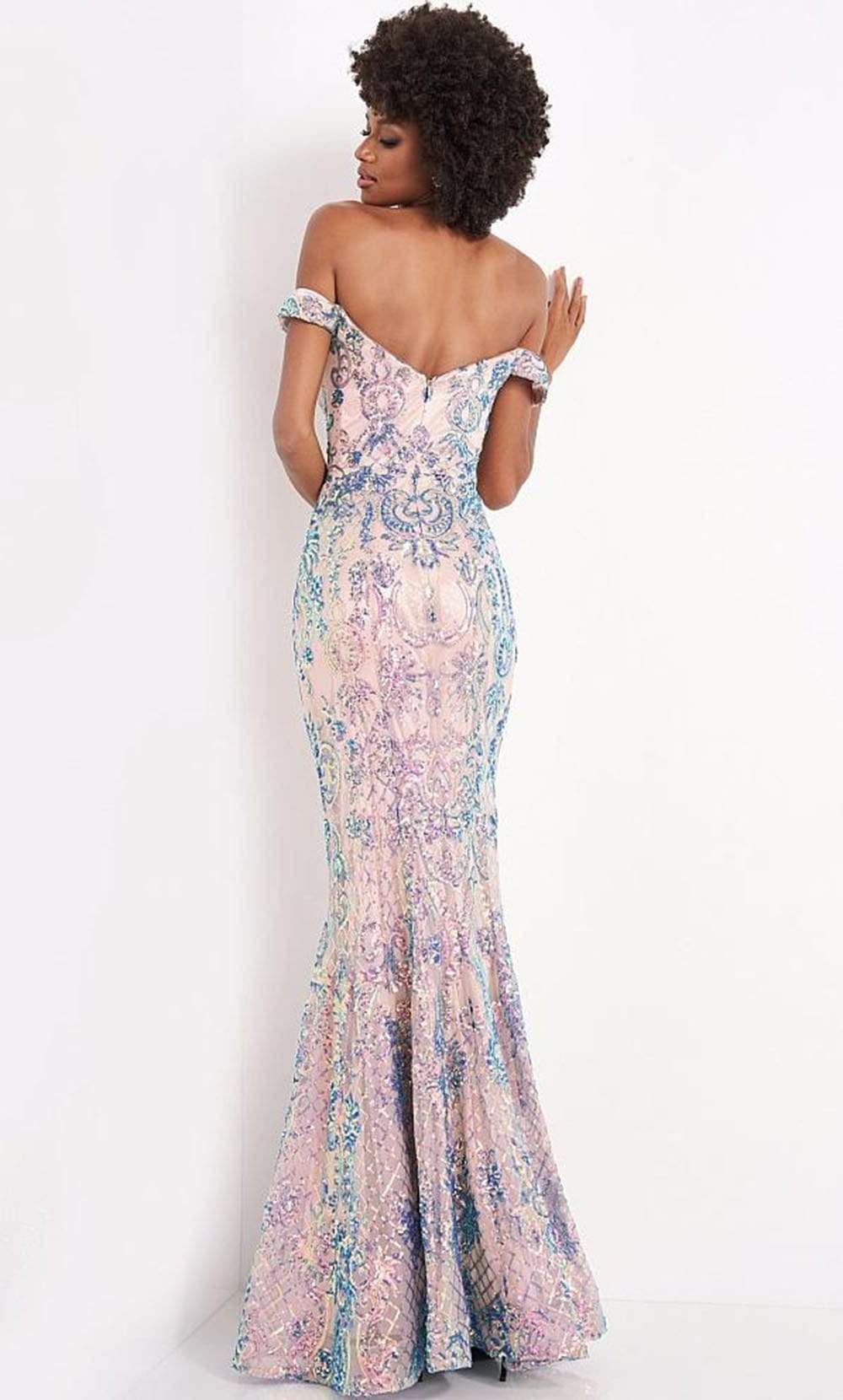 Jovani - JVN04515 Plunging Off Shoulder Neckline Embellished Gown Prom Dresses