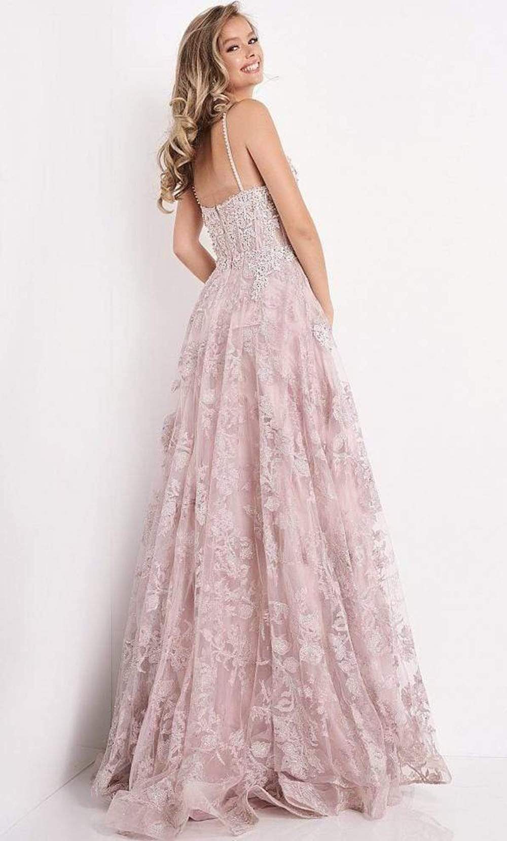 Jovani - JVN06474 Appliqued Corset Bodice A-Line Gown Prom Dresses