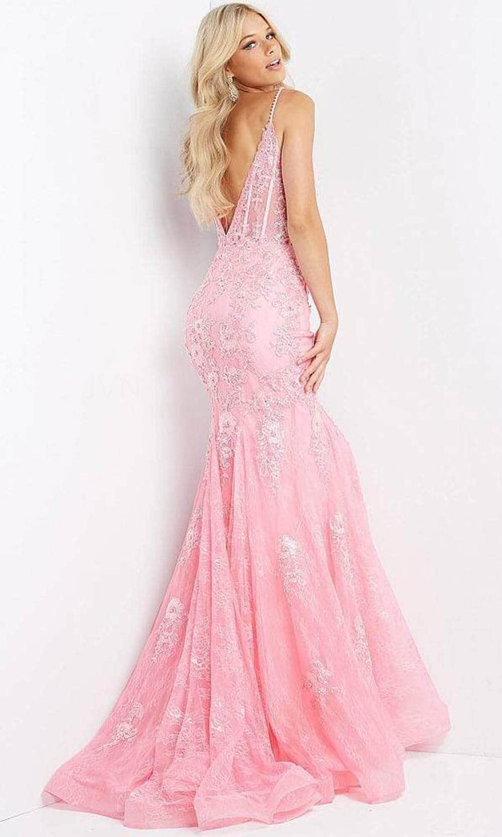 Jovani - JVN06475 Embellished Deep V Neck Trumpet Dress Prom Dresses