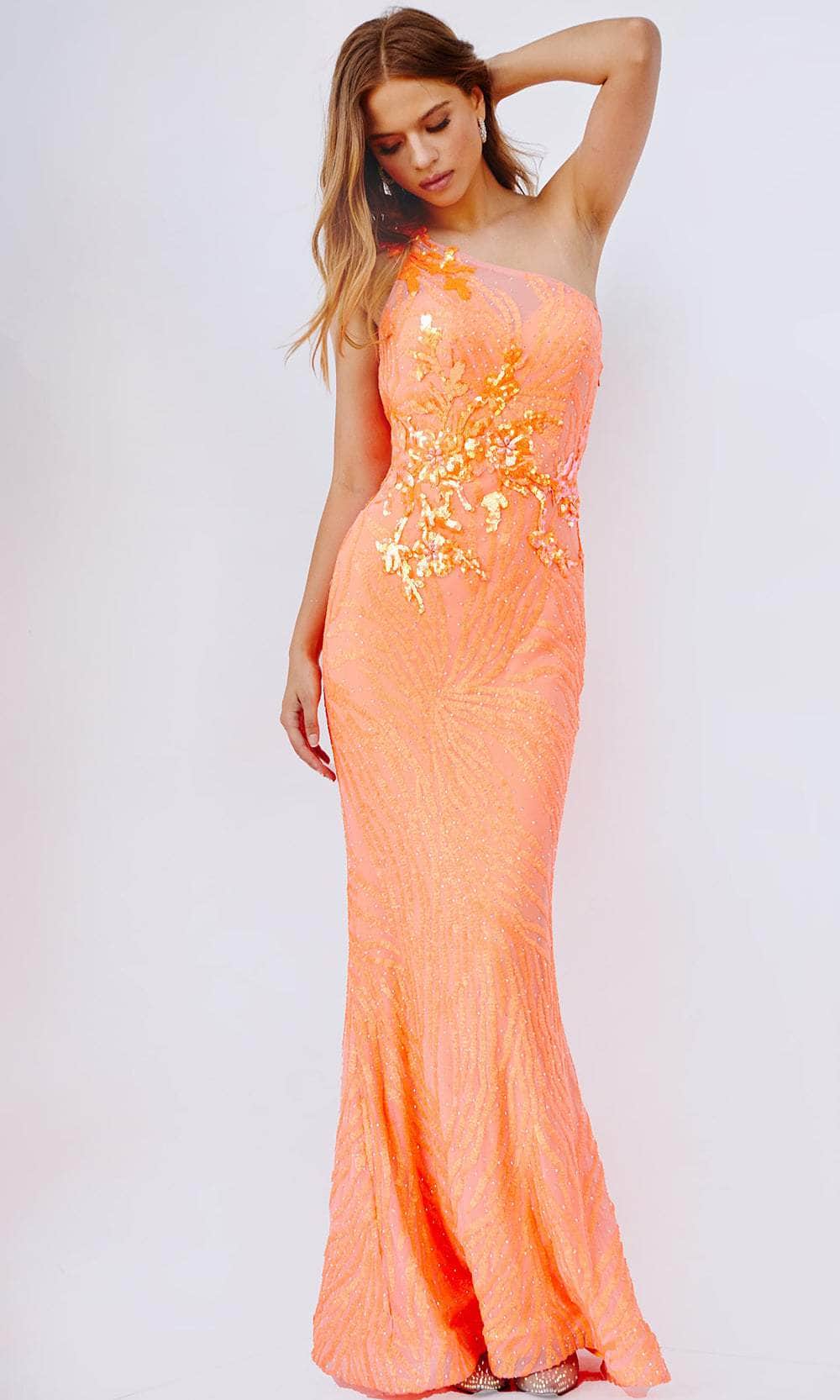 Jovani JVN23604 - Beaded One Shoulder Prom Gown Prom Gown