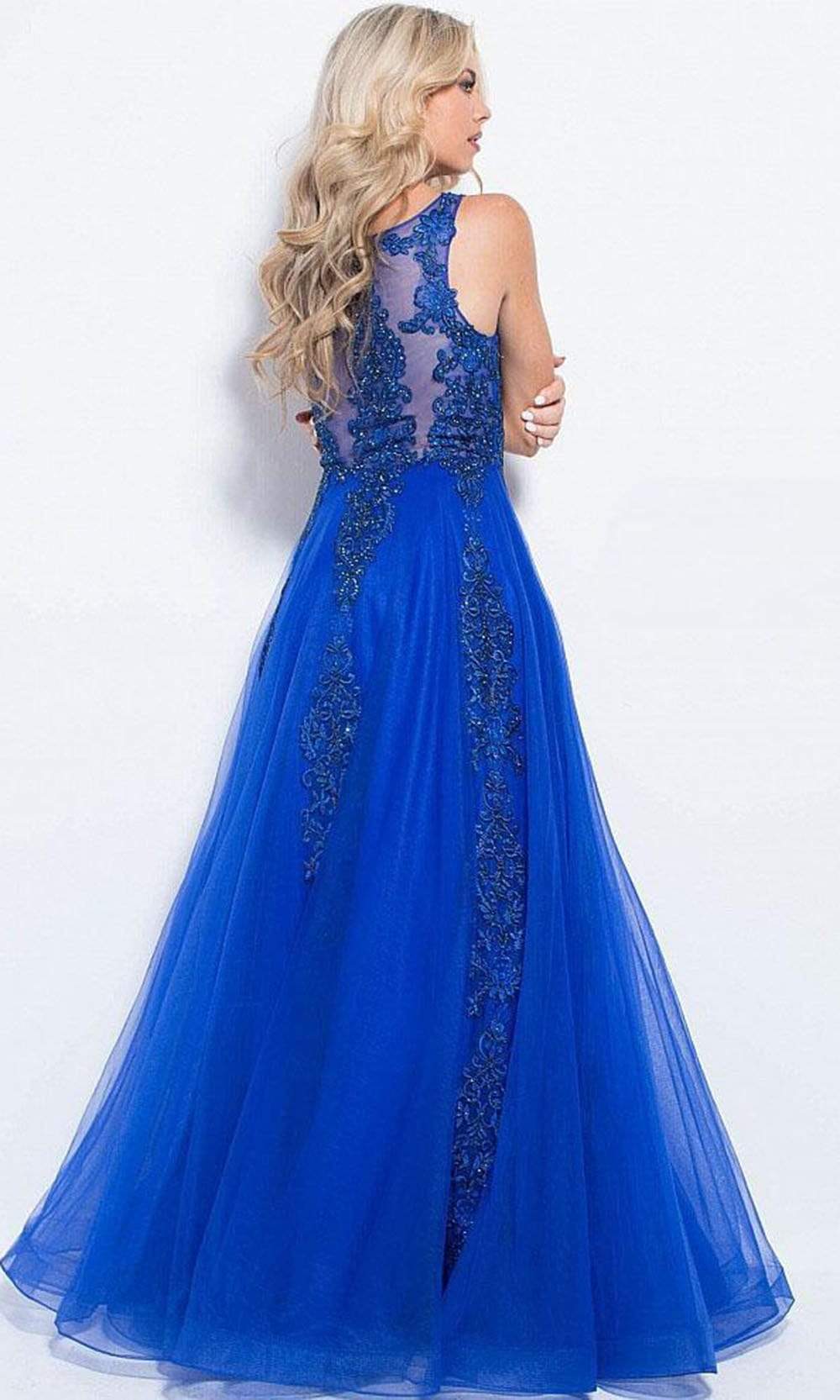 Jovani - JVN59046 Embellished Sleeveless Tulle Gown Prom Dresses