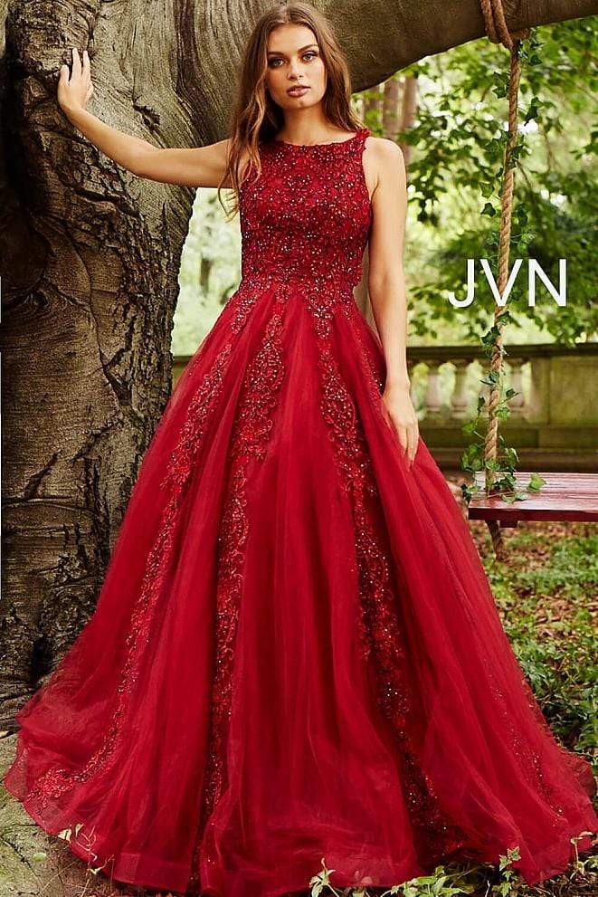 Jovani - JVN59046 Embellished Sleeveless Tulle Gown Prom Dresses