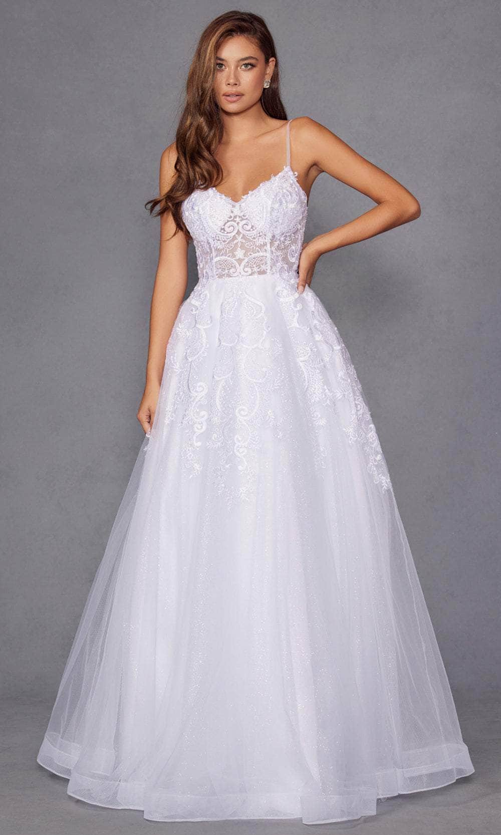 gold party dresses for women Vintage Sparkling White Mermaid Glitter Tulle Spaghetti Strap Train We –  DSProm main image 1