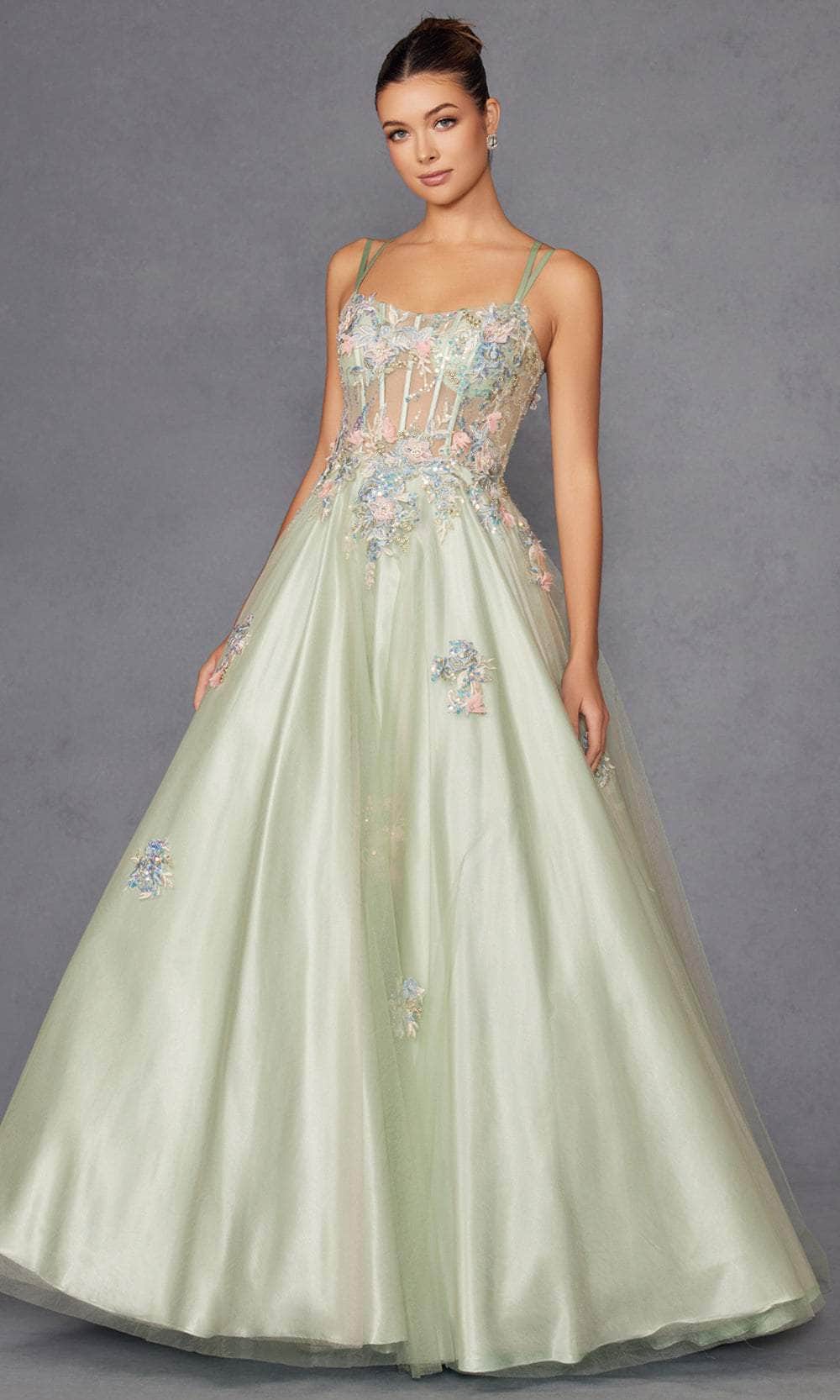 A-Line Tulle Ballgown with Boned Corset Bodice Red