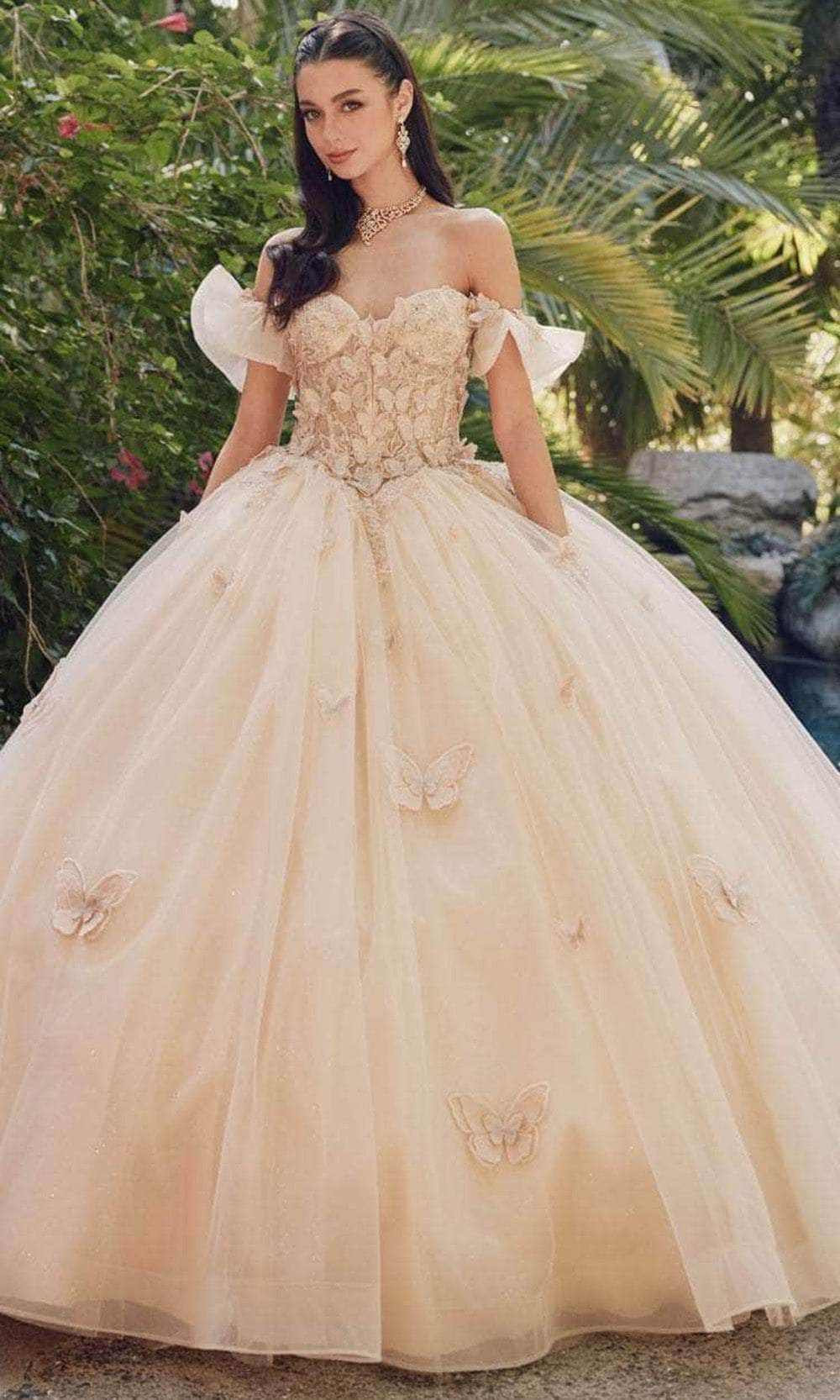 Juliet Dresses JT1448J - Butterfly Appliqued Sweetheart Ballgown Special Occasion Dresses