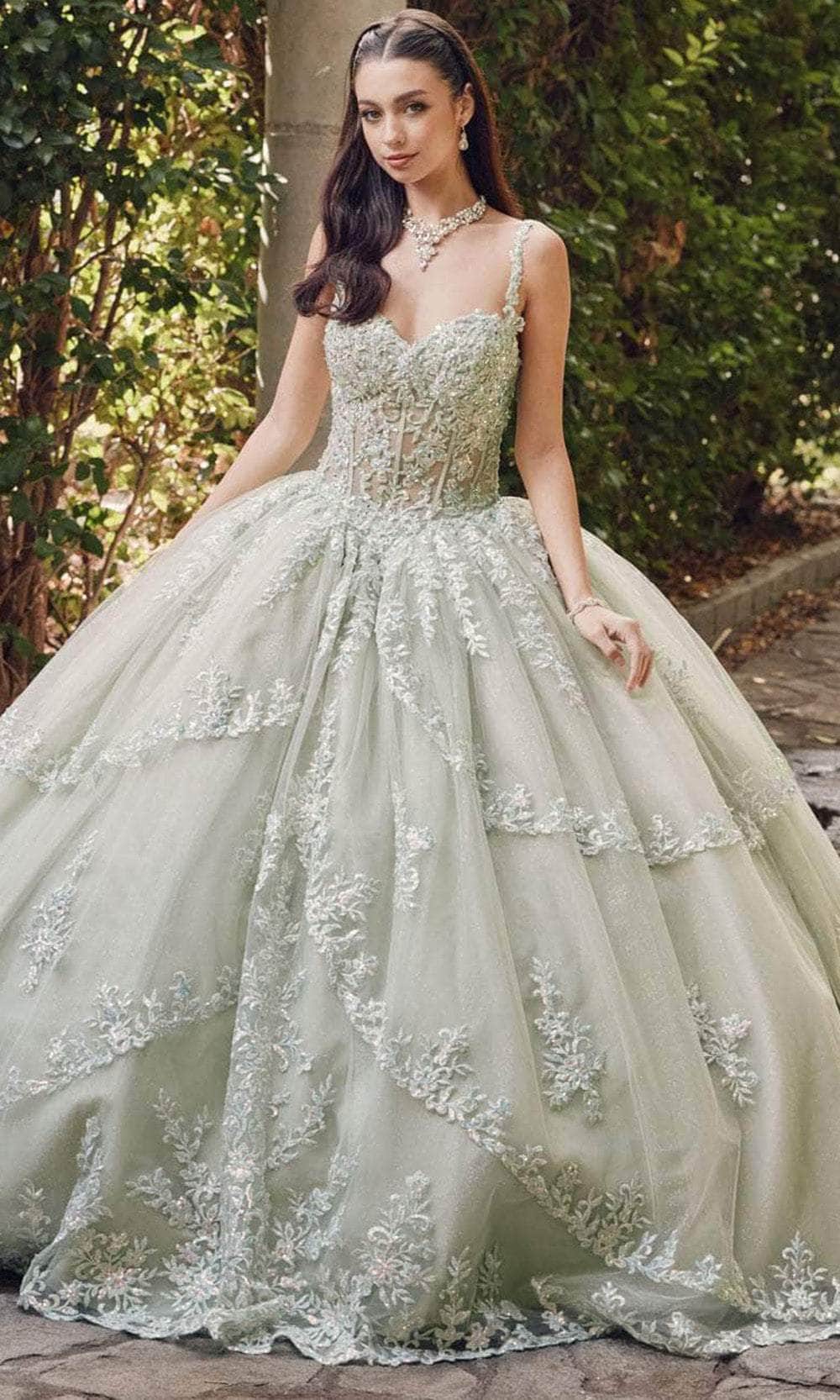 Juliet Dresses JT1450J - Beaded Embroidered Ballgown Ball Gowns