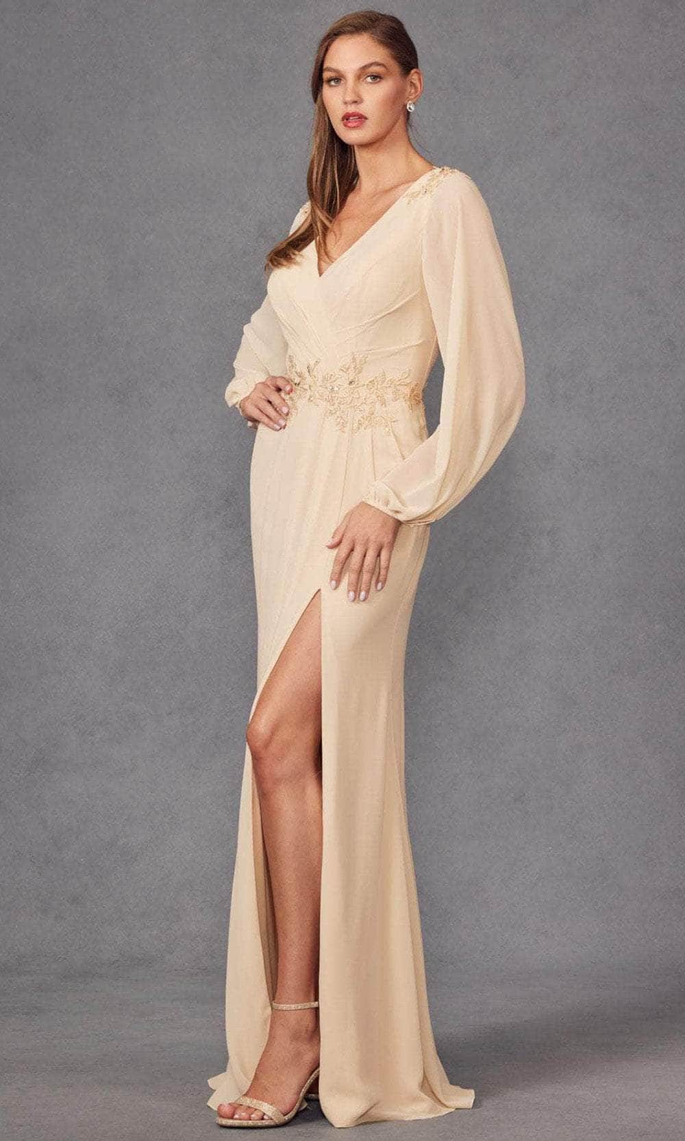 Juliet Dresses JTM16A - Long Sleeve Embellished Prom Dress Prom Dresses