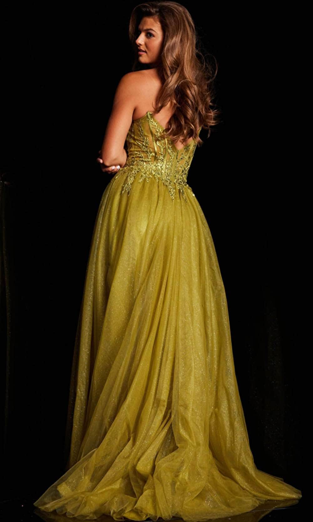 JVN by Jovani JVN37520 - Strapless Glitter Tulle Ballgown Ballgown Dresses