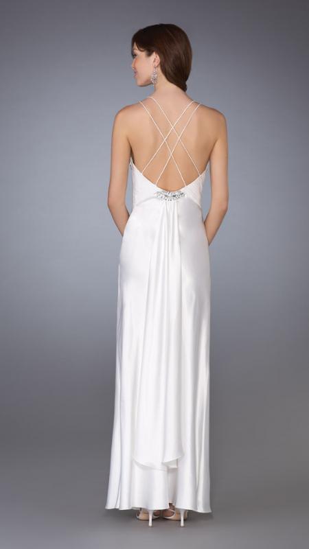 La Femme - 13308 Sensational Bejeweled V-Neck Sheath Dress Special Occasion Dress