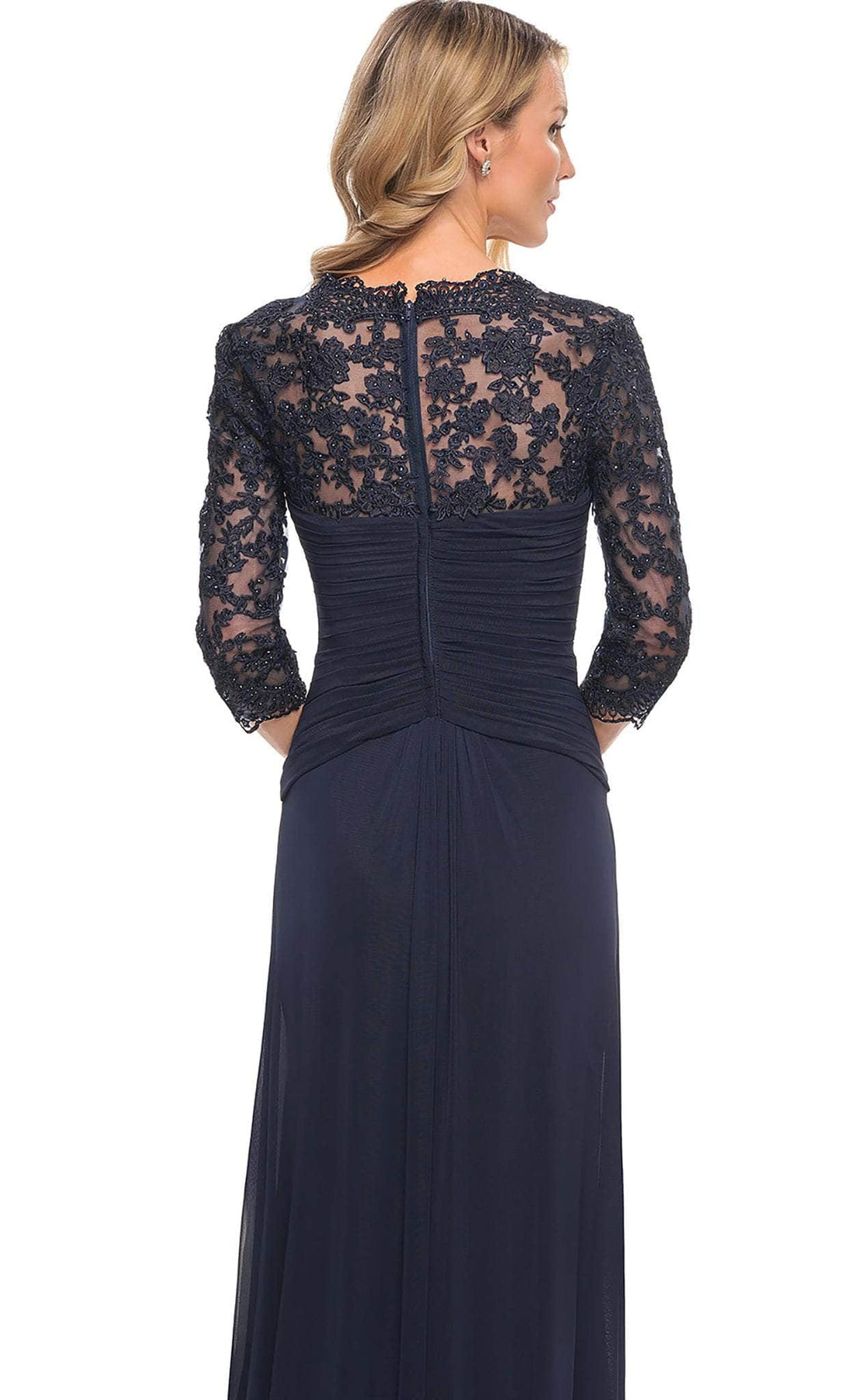 La Femme - 23244 Ruched V-Neck Column Dress Mother of the Bride Dresses