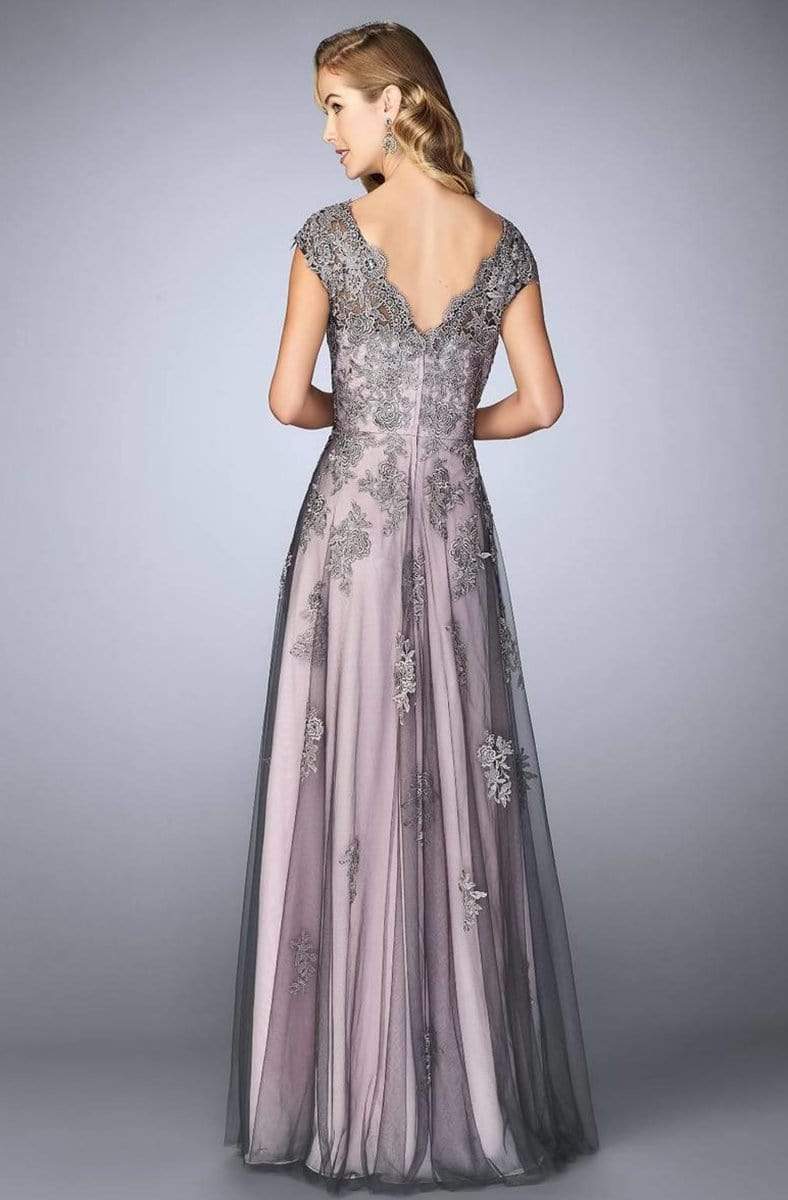 La Femme - 23449 Two Tone Lace Evening Gown Mother of the Bride Dresses