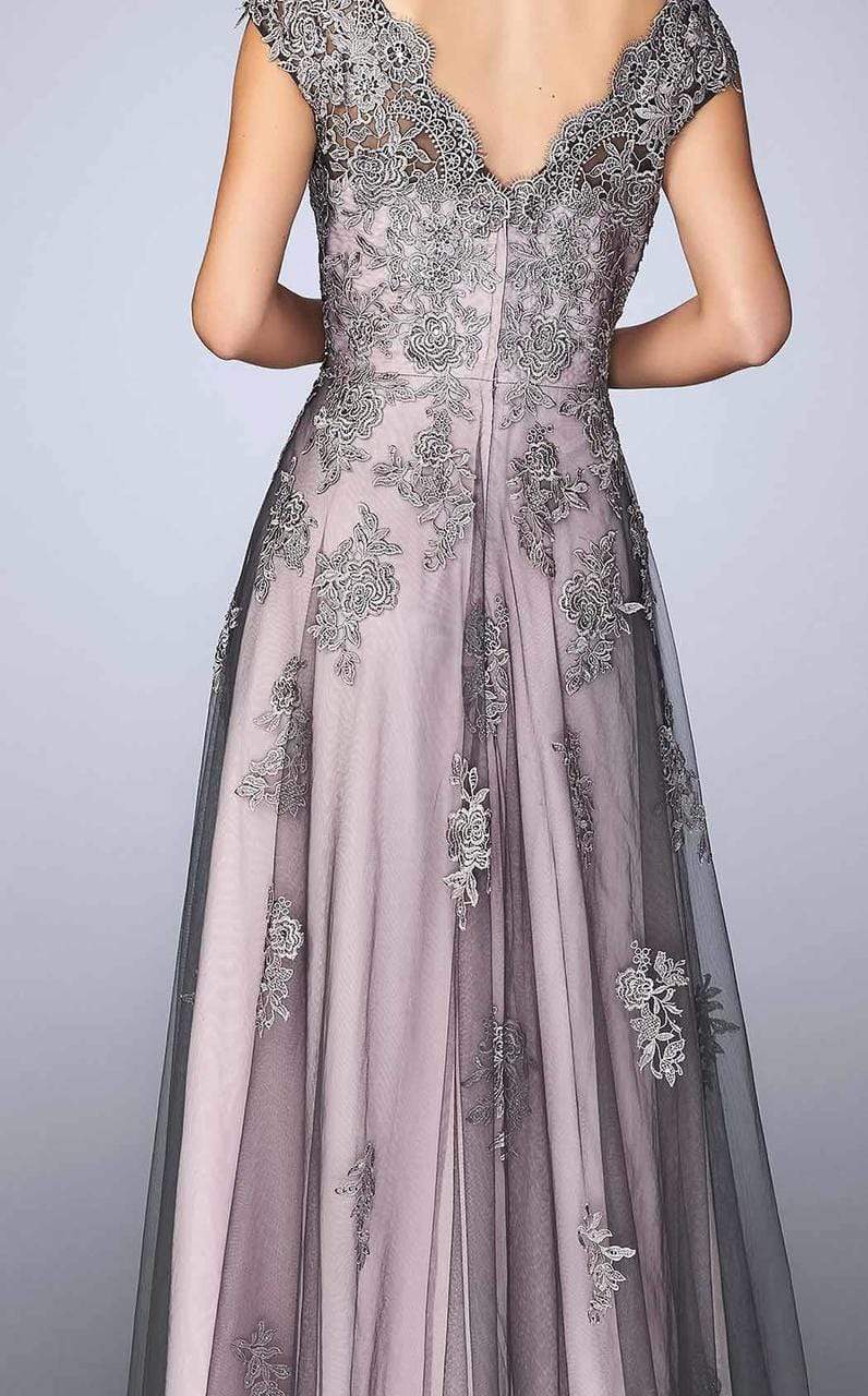 La Femme - 23449 Two Tone Lace Evening Gown Mother of the Bride Dresses