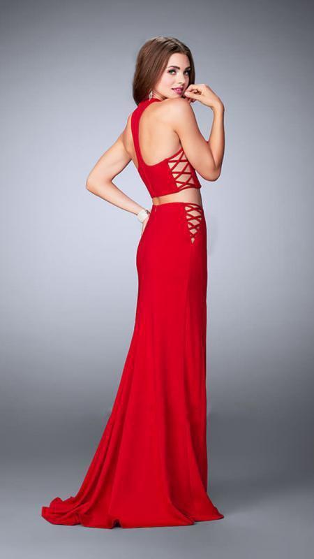 La Femme - 23984 Alluring Sleeveless High Neck Two-piece Dress Special Occasion Dress