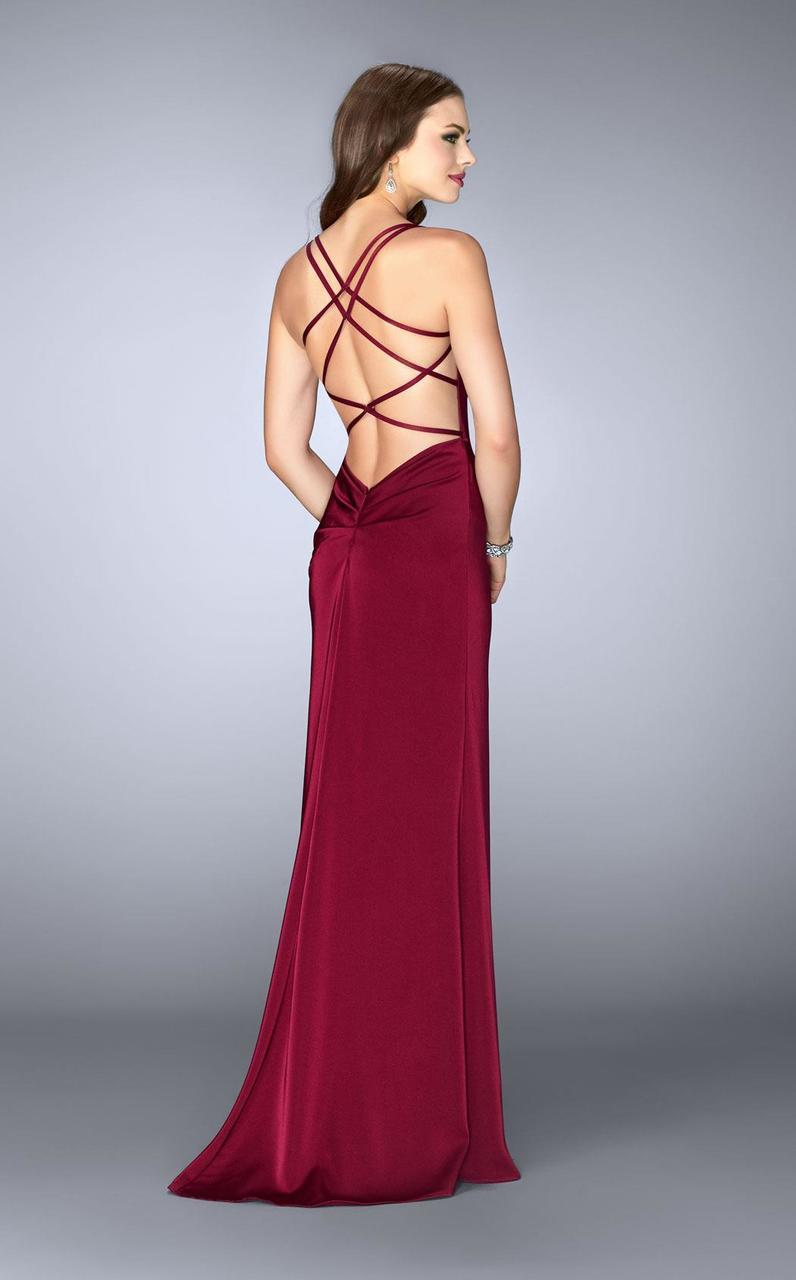 La Femme - 24263 Strappy Back Sweetheart Long Jersey Prom Dress Special Occasion Dress