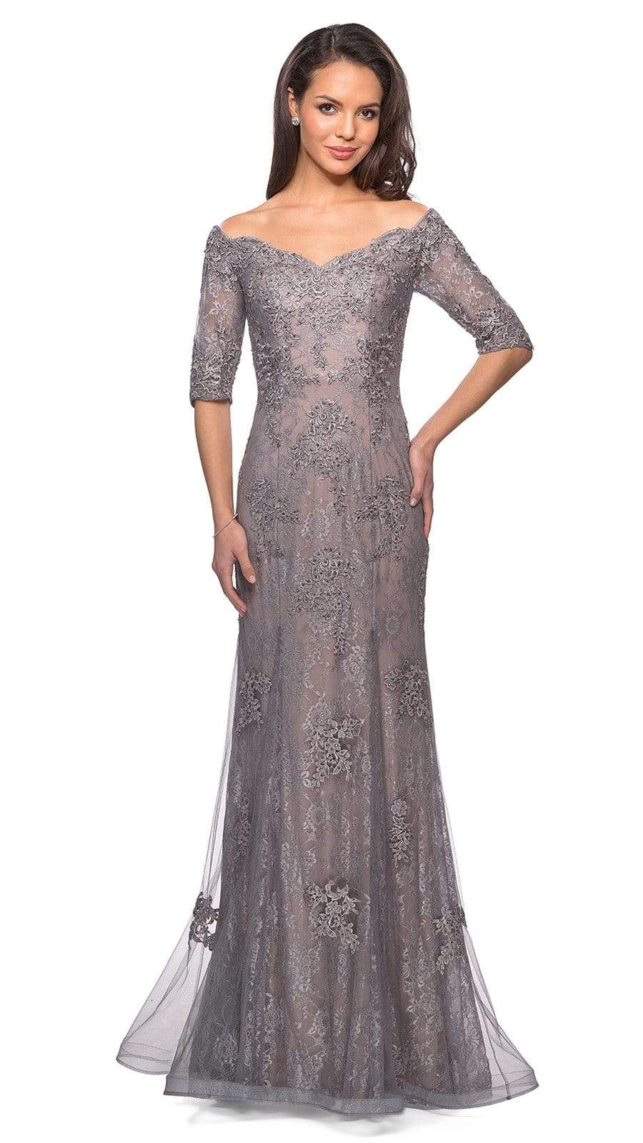 La Femme - 24866 Lace Embroidered Evening Gown Evening Dresses