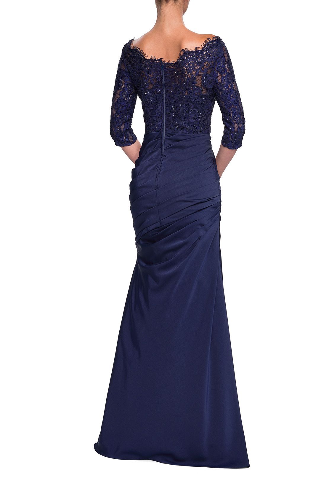 La Femme - 24926 Off-Shoulder Ruched Mermaid Gown Special Occasion Dress