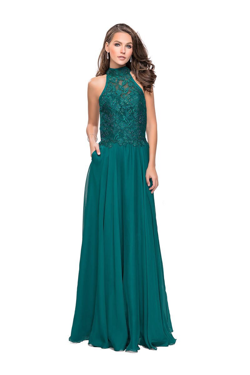 slim fit dress slacks Peacock Green A-Line Chiffon Pleated Ruffle Long Bridesmaid Dress Peacock Green / US 14 main image 1