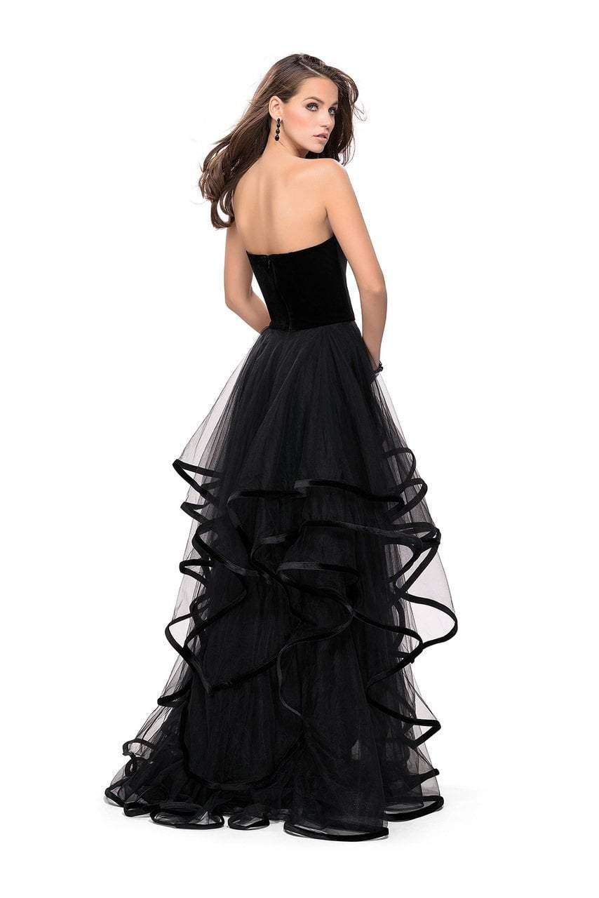La Femme - 25461 Velvet Sweetheart Neck Tulle A-line Gown Special Occasion Dress
