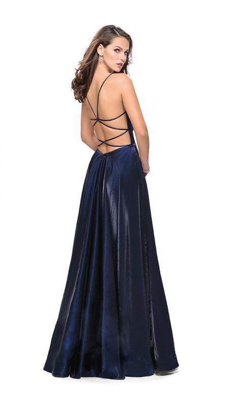 La Femme - 25670 Sleeveless Plunging Sweetheart Satin Gown Special Occasion Dress