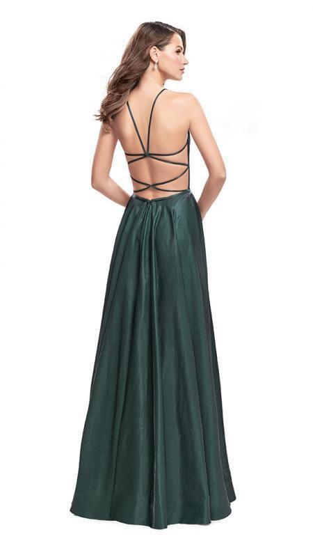 La Femme - 25670 Sleeveless Plunging Sweetheart Satin Gown Special Occasion Dress