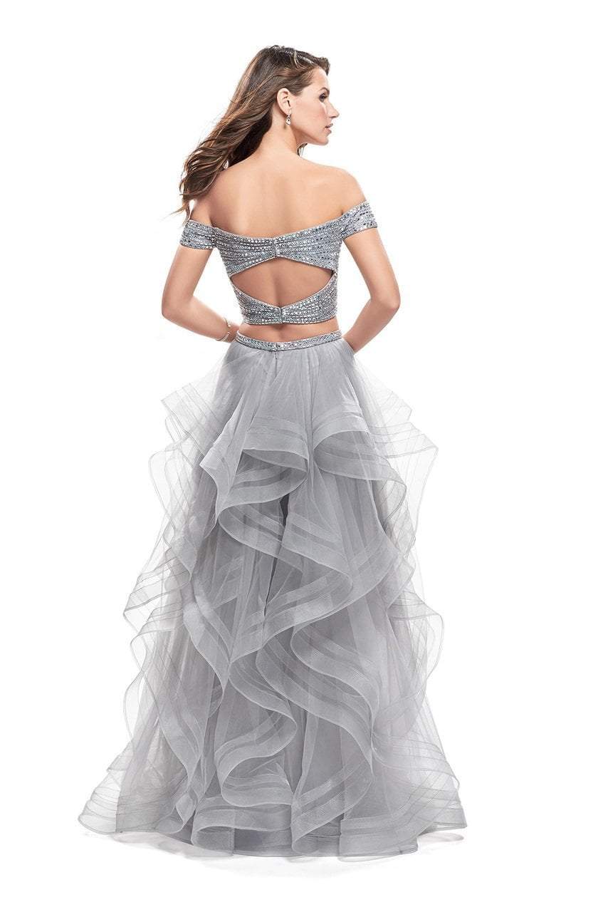 La Femme - 26169 Beaded Two Piece Tulle Ruffled A-line Dress Special Occasion Dress