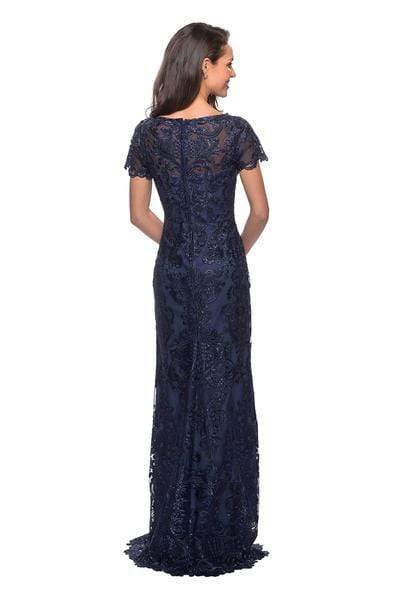 La Femme - 26405 Short Sleeve Jewel-Adorned Lace Sheath Gown Mother of the Bride Dresses