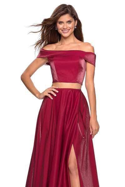 La Femme - 26919 Two-Piece Sleek Off Shoulder High Slit Gown Special Occasion Dress