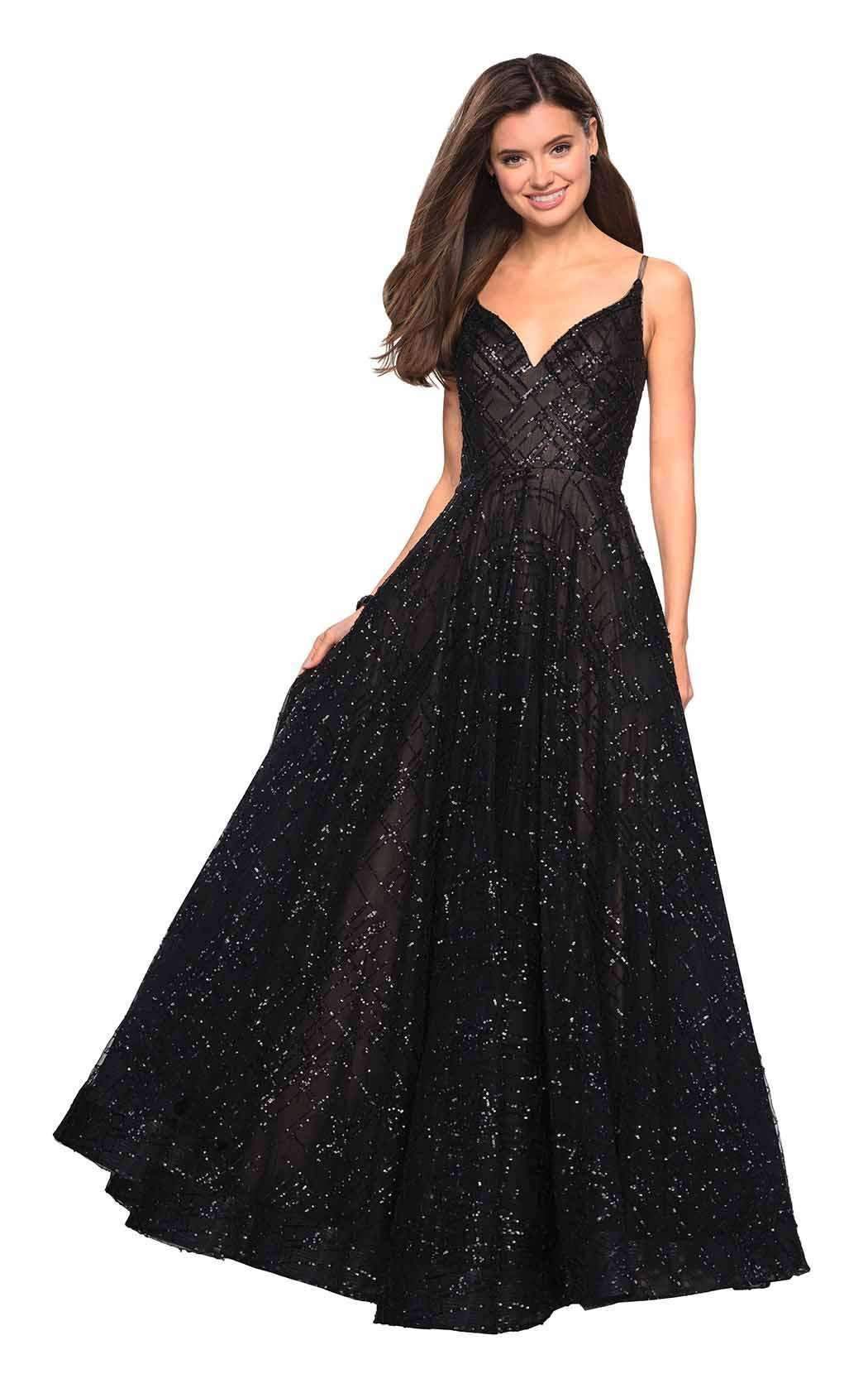 La Femme 27199 - Long Sequin A Line Dress
