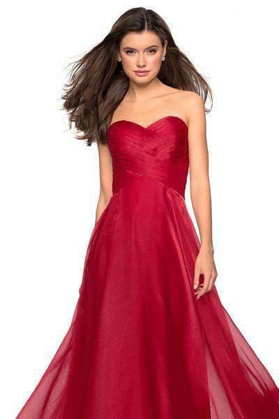 La Femme - 27515 Strapless Sweetheart Metallic Chiffon Prom Dress Bridesmaid Dresses