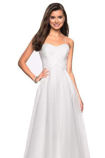 La Femme - 27515 Strapless Sweetheart Metallic Chiffon Prom Dress Bridesmaid Dresses