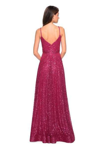 La Femme - 27747 Sequined V-neck A-line Dress Bridesmaid Dresses