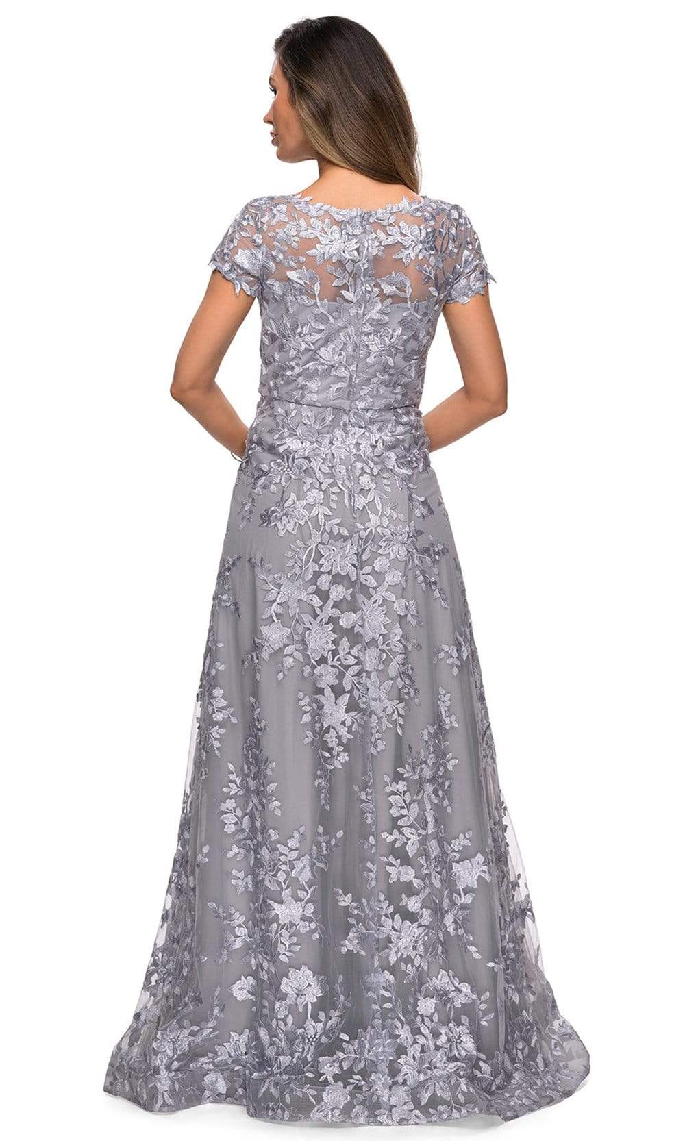 La Femme - 27870 Short Sleeve Lace Overlaid A-Line Dress Mother of the Bride Dresses