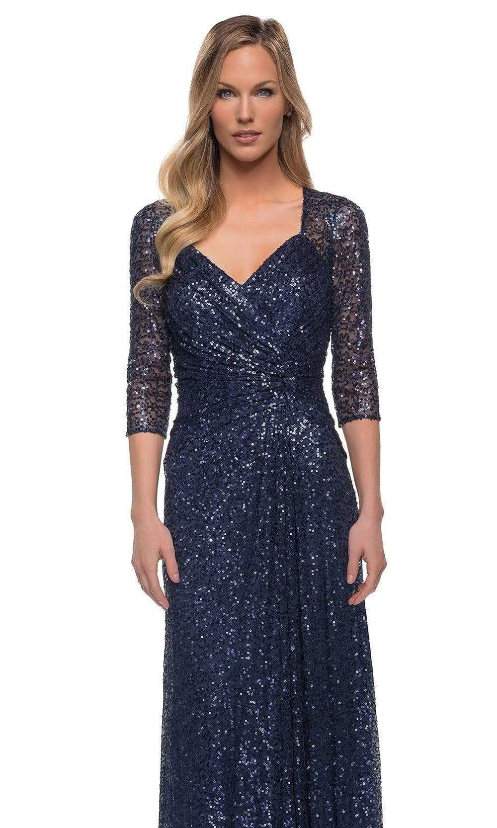 La Femme - 27930 V-Neck Sequin Embellished Dress Mother of the Bride Dresses