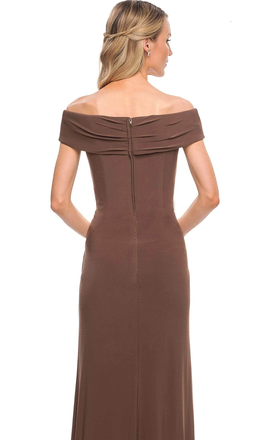 La Femme - 27959 Pleat-Ornate Off Shoulder Jersey Dress Mother of the Bride Dresses