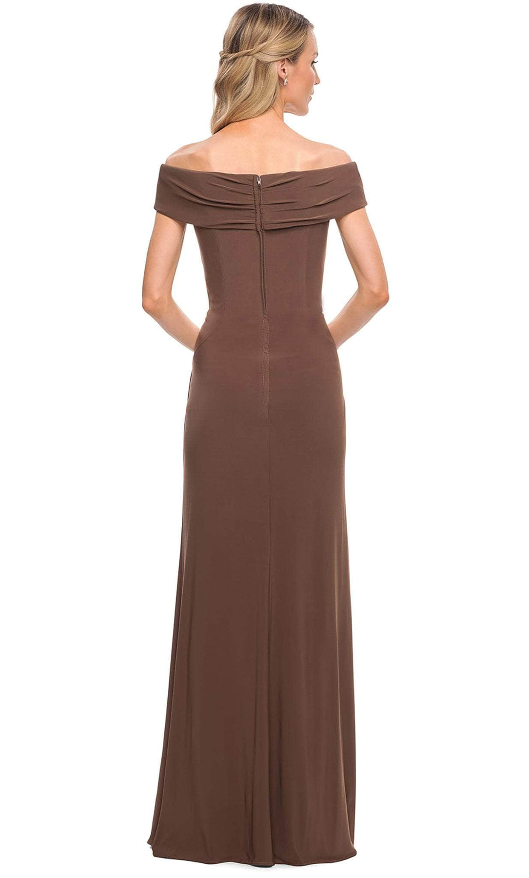La Femme - 27959 Pleat-Ornate Off Shoulder Jersey Dress Mother of the Bride Dresses