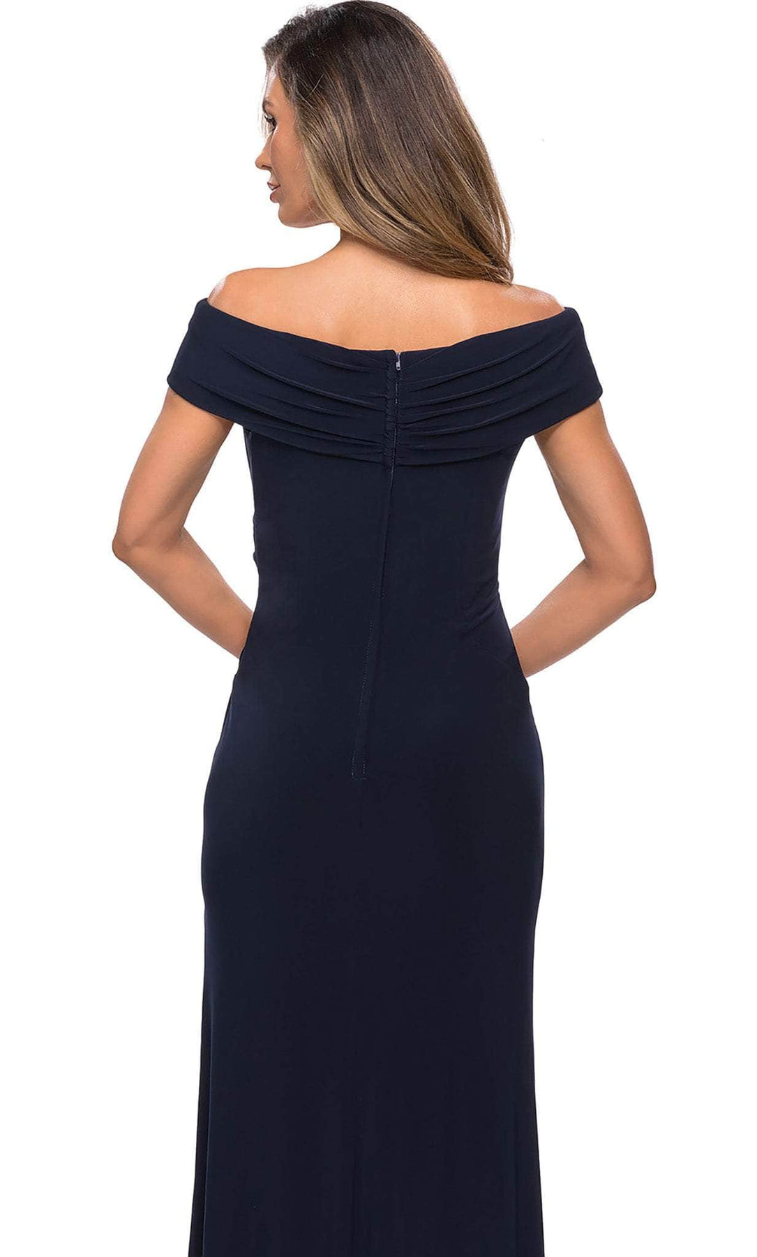 La Femme - 27959 Pleat-Ornate Off Shoulder Jersey Dress Mother of the Bride Dresses