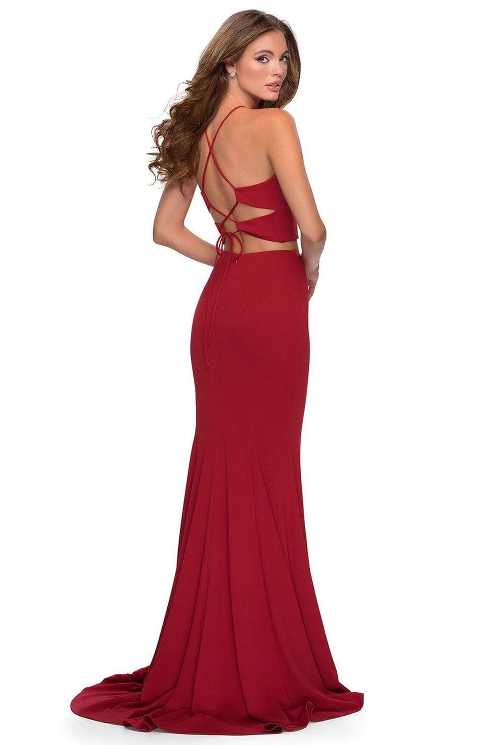 La Femme - 28624 Two Piece Halter Jersey Sheath Dress Prom Dresses