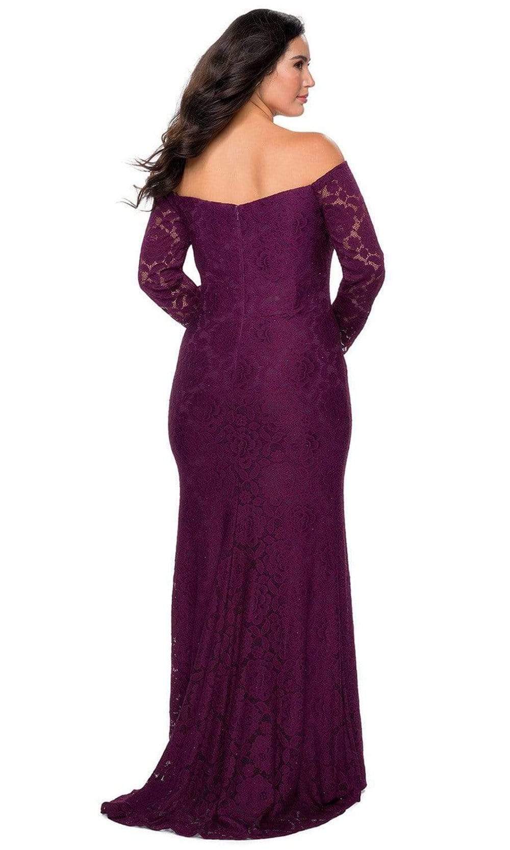 La Femme - 28859 Lace Off-Shoulder Sheath Dress Evening Dresses