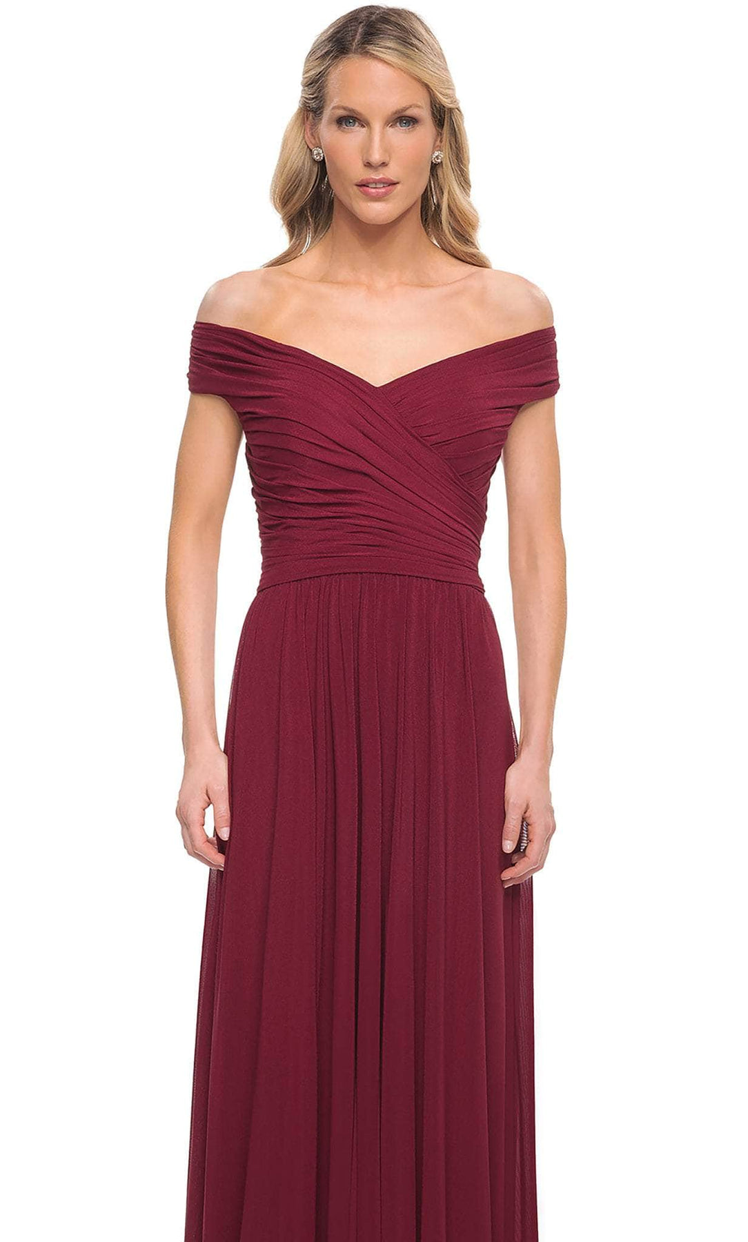La Femme - 29168 Off Shoulder Ruched Evening Dress Mother of the Bride Dresses