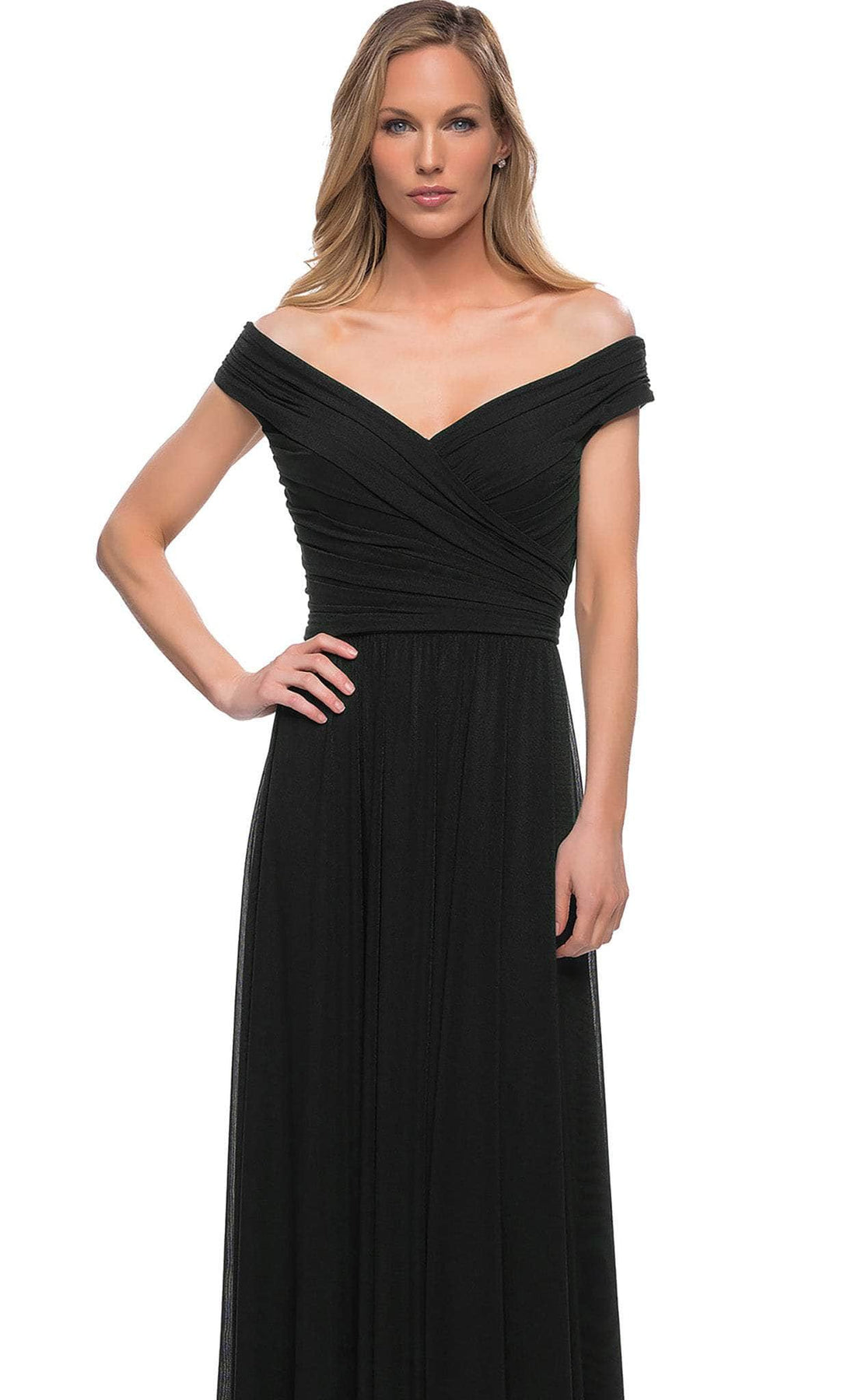 La Femme - 29168 Off Shoulder Ruched Evening Dress Mother of the Bride Dresses