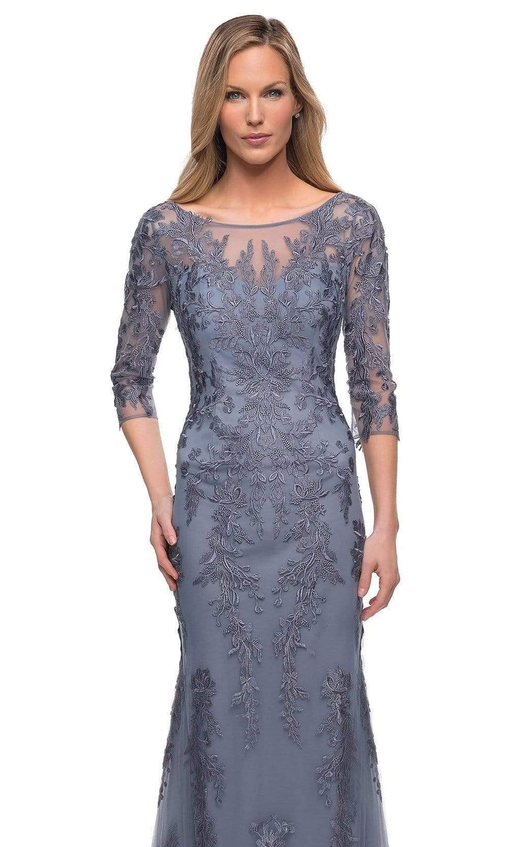 La Femme - 29226 Embroidered Tulle Sheath Gown Mother of the Bride Dresses