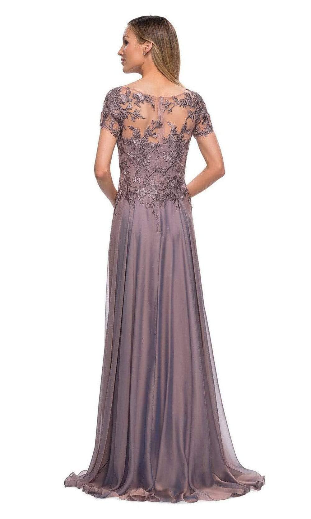 La Femme - 29235 Illusion Embroidered Flowy A-line Dress Mother of the Bride Dresses
