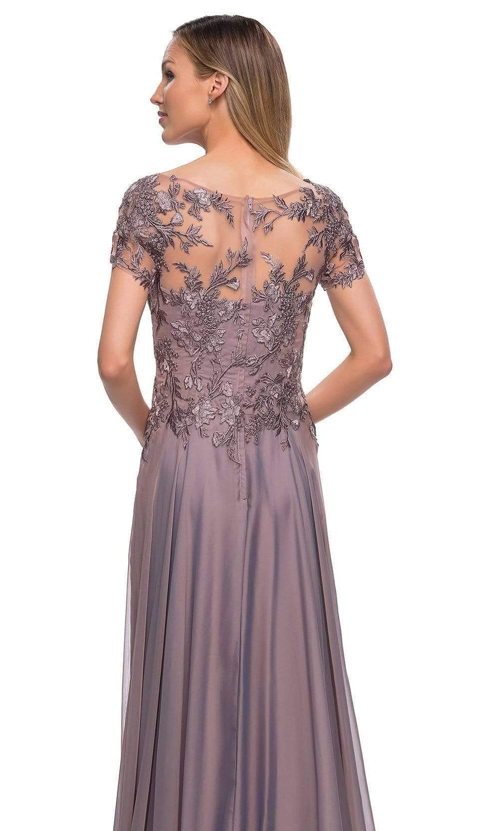La Femme - 29235 Illusion Embroidered Flowy A-line Dress Mother of the Bride Dresses