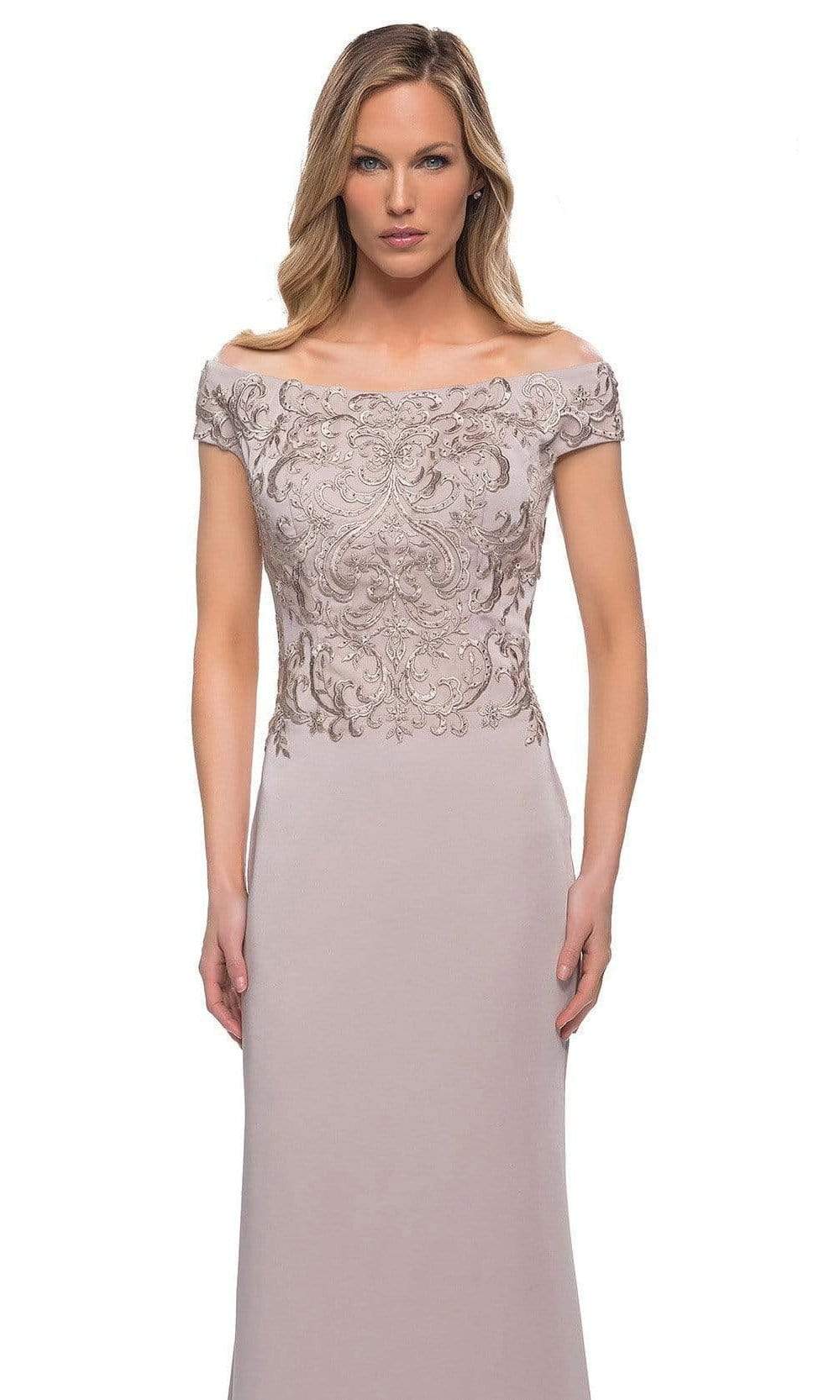 La Femme - 29331 Off Shoulder Formal Sheath Dress Mother of the Bride Dresses