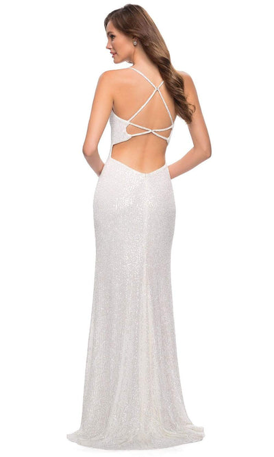 La Femme - 29676 Sequin Scoop Sheath Dress With Slit Prom Dresses