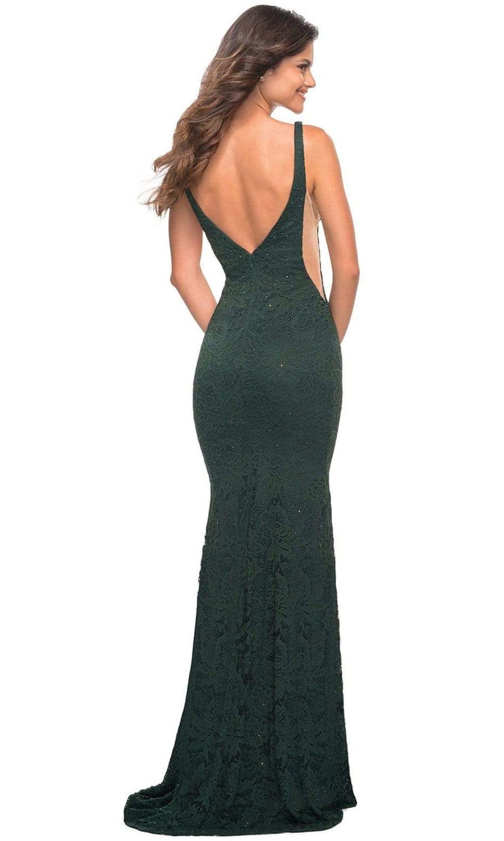 La Femme - 29732 Plunging Beaded Lace Gown Prom Dresses