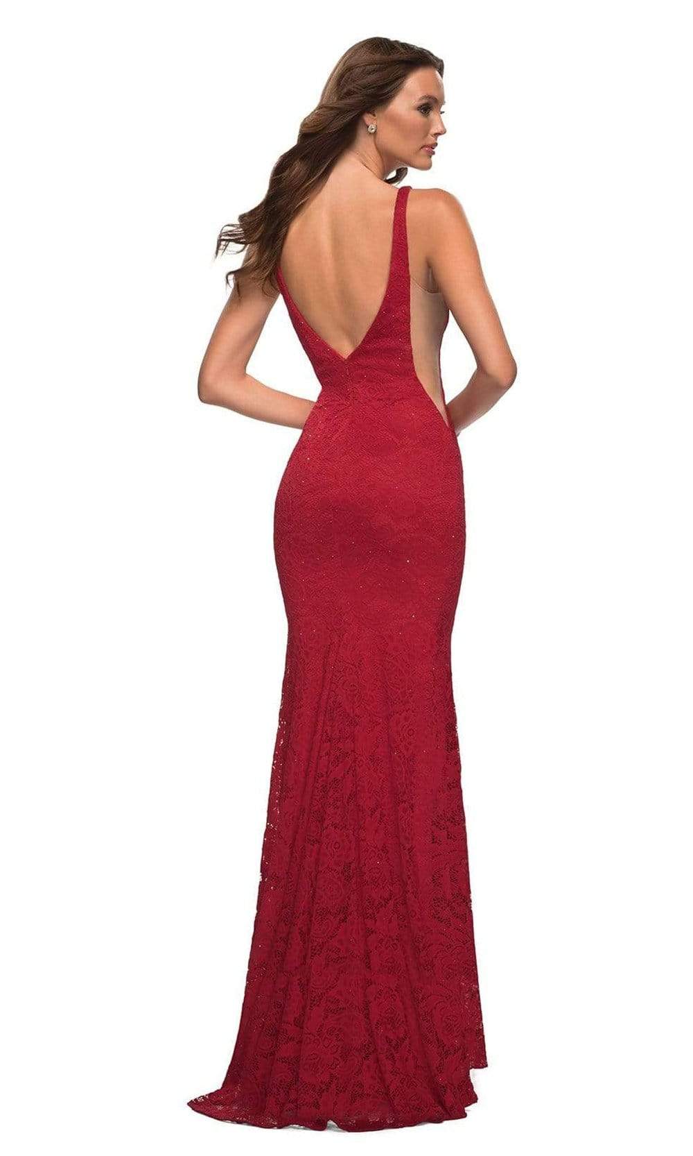 La Femme - 29732 Plunging Beaded Lace Gown Special Occasion Dress