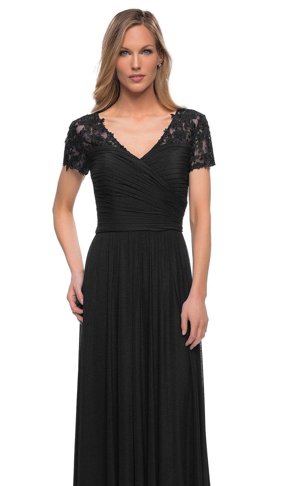 La Femme - 29772 V-Neck Ruched Evening Dress Mother of the Bride Dresses