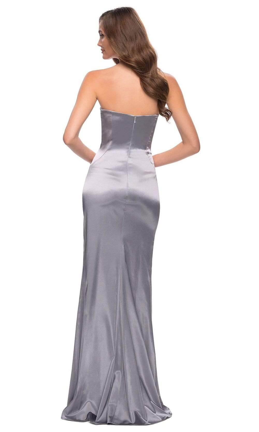 La Femme - 29807 Strapless Fitted Stretch Satin Long Dress Special Occasion Dress