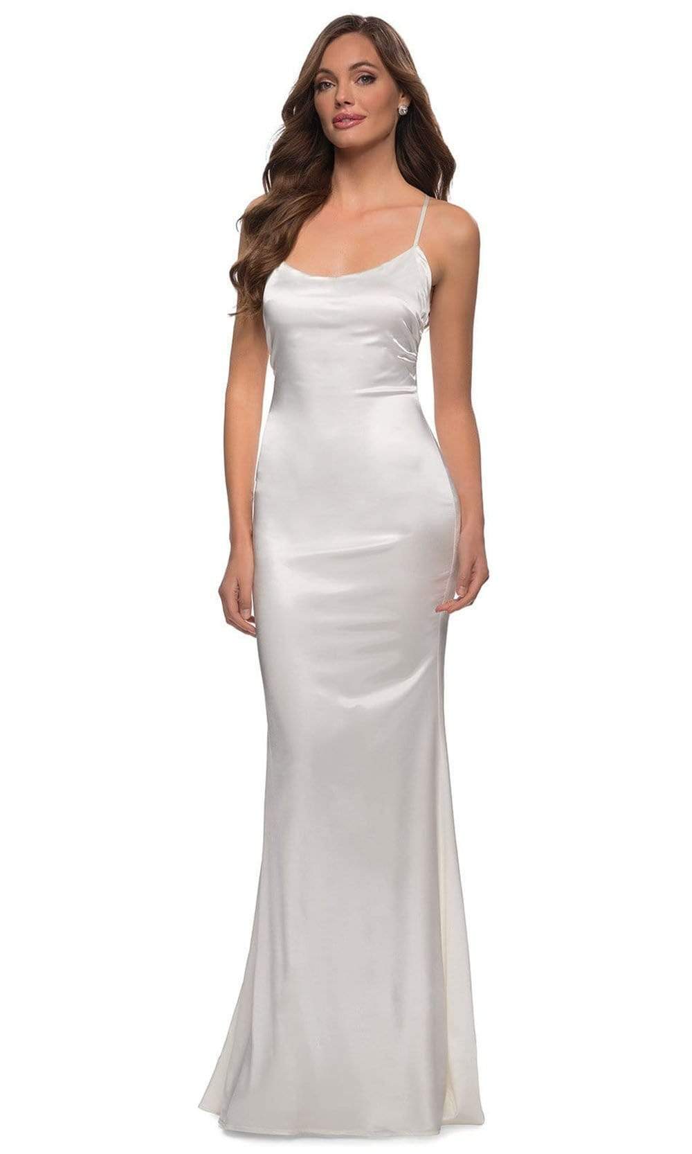 La Femme - 29858 Stretch Satin Scoop Neck Trumpet Dress Prom Dresses